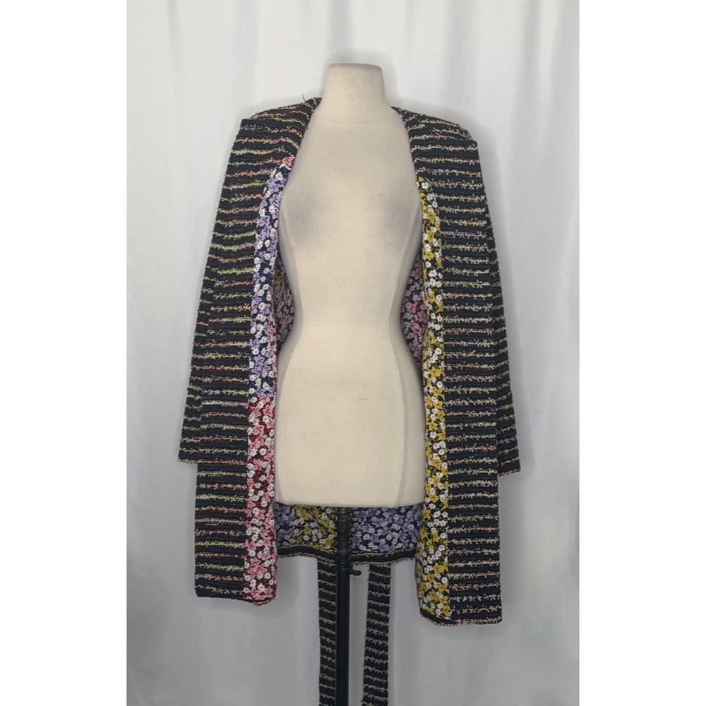 CABI Headline Topper Colorful Tweed Floral Belted Coat Preppy Style 5660 Size 2 - Picture 5 of 16
